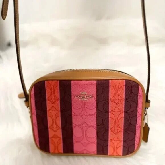 11 | 🍁❤️Coach Mini Camera Bag in Signature Jacquard with Stripes - Picture 6 of 7